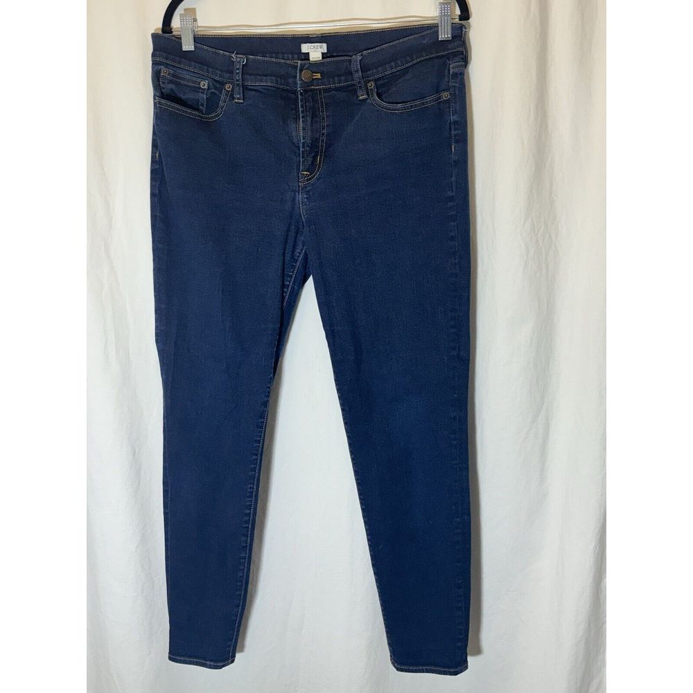 J.Crew Womens Straight Leg Jeans‎ Sz 32/28 Medium Wash Blue Denim Stretch T30